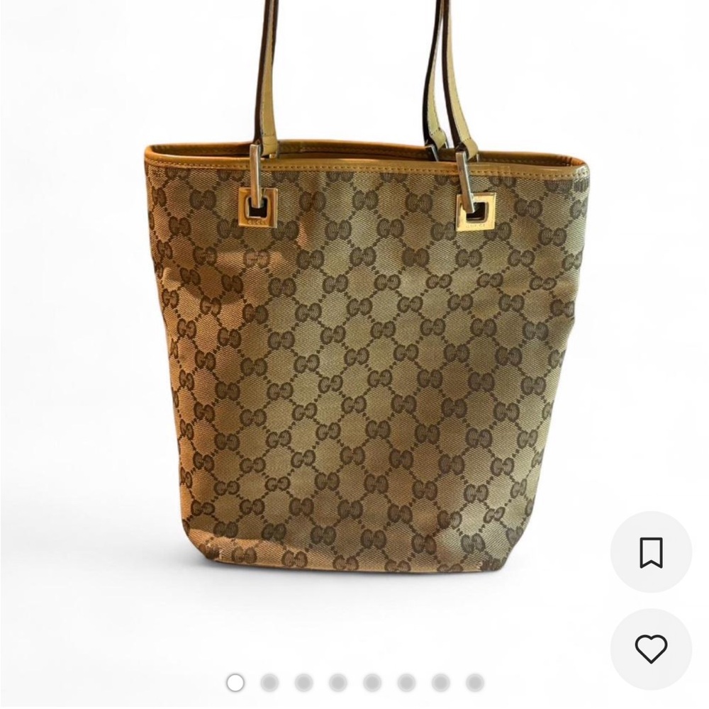 Gucci Tan Structured Tote with Monogram Design - Picture 2 of 8